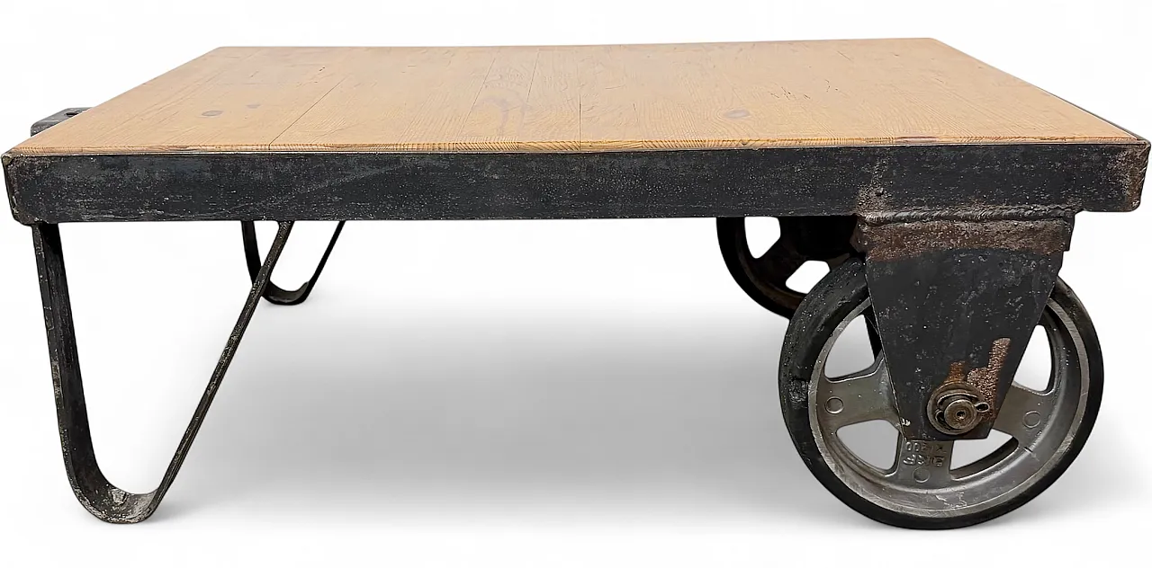 Black Industrial Coffee Table Cart, 1960s 19