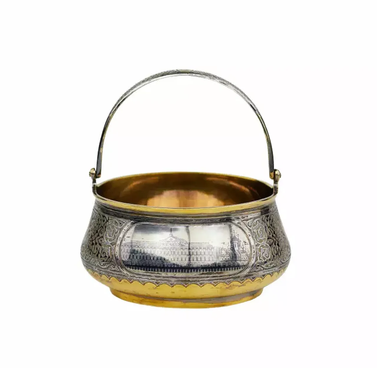 Sweetmeat basket with a hinged handle, 19th century 1