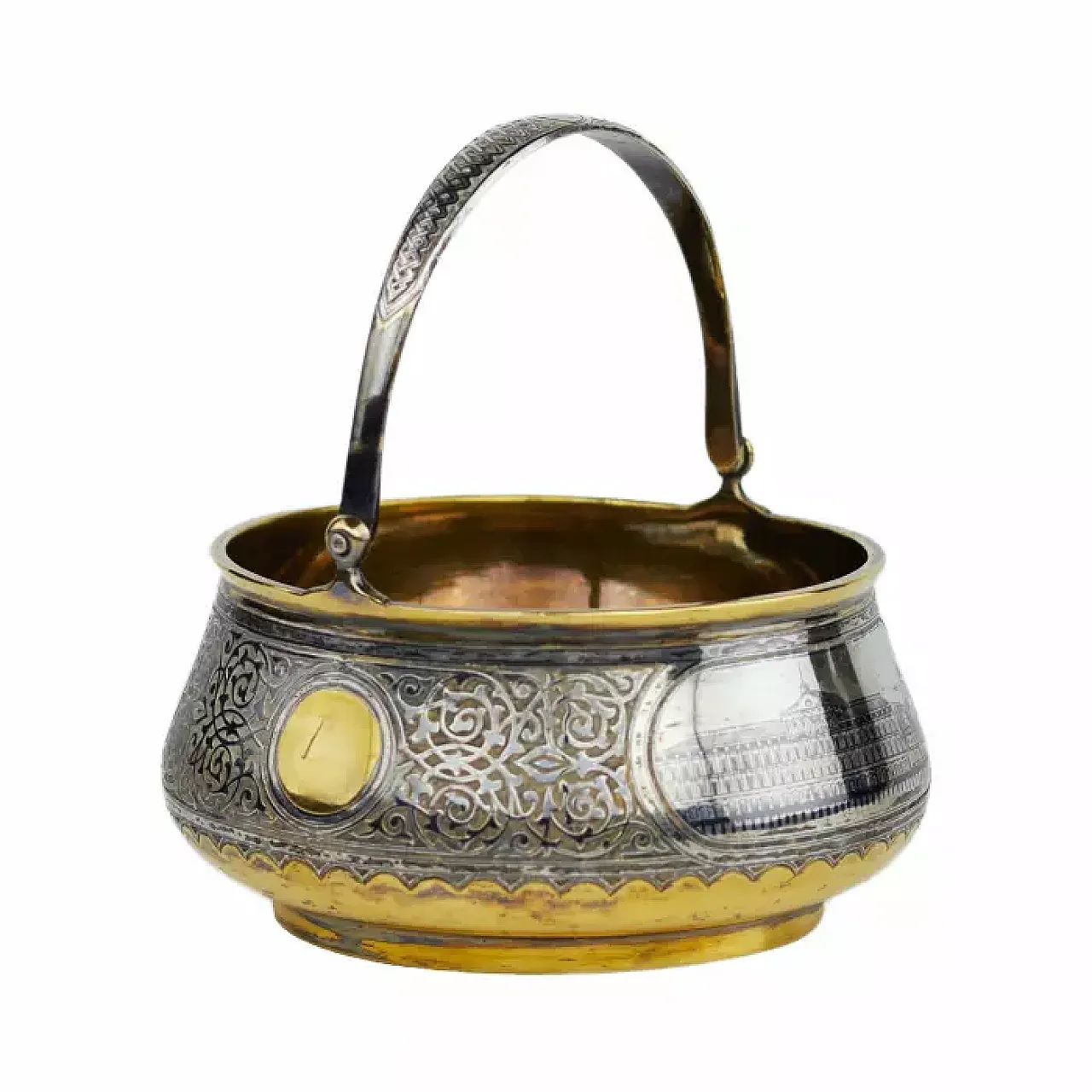 Sweetmeat basket with a hinged handle, 19th century 6