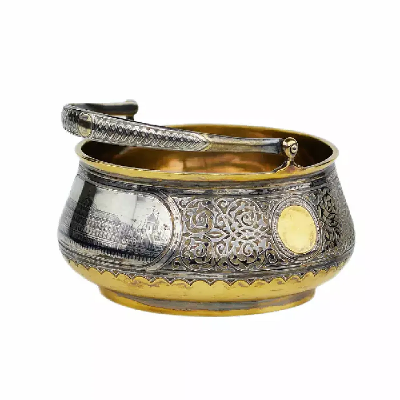 Sweetmeat basket with a hinged handle, 19th century 7