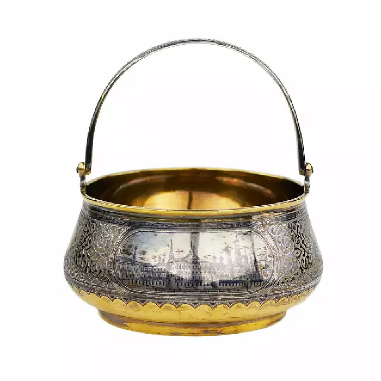 Sweetmeat basket with a hinged handle, 19th century 8