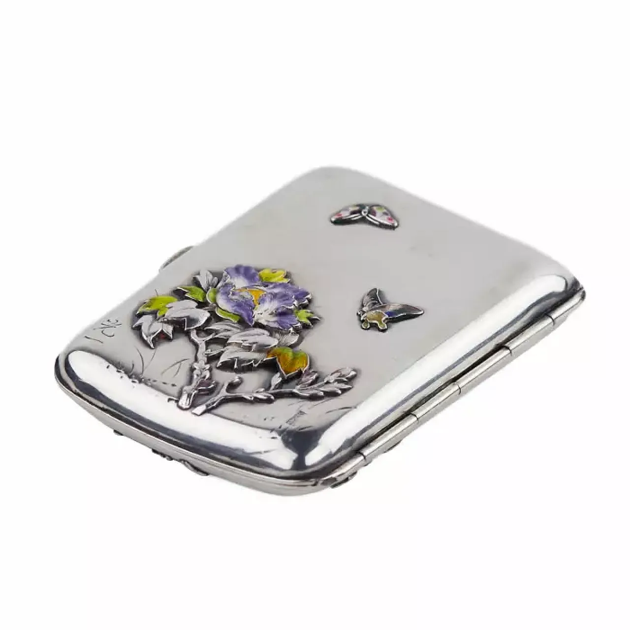 Rectangular silver cigarette case with softly corners, 20th century 5
