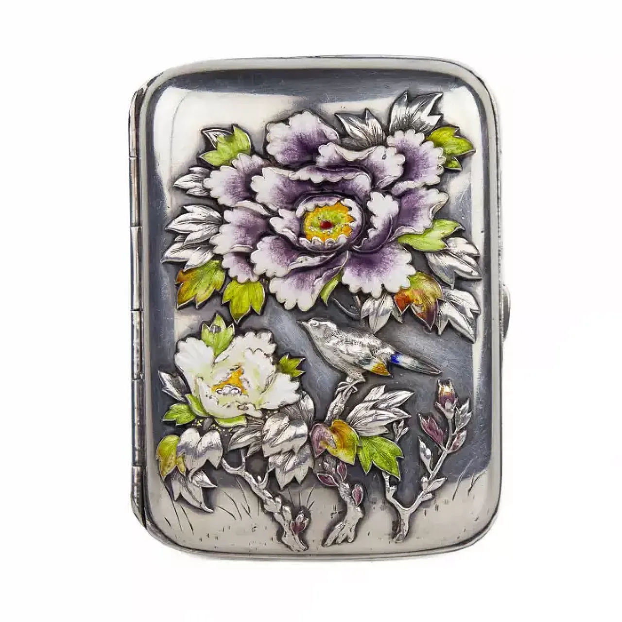 Rectangular silver cigarette case with softly corners, 20th century 7