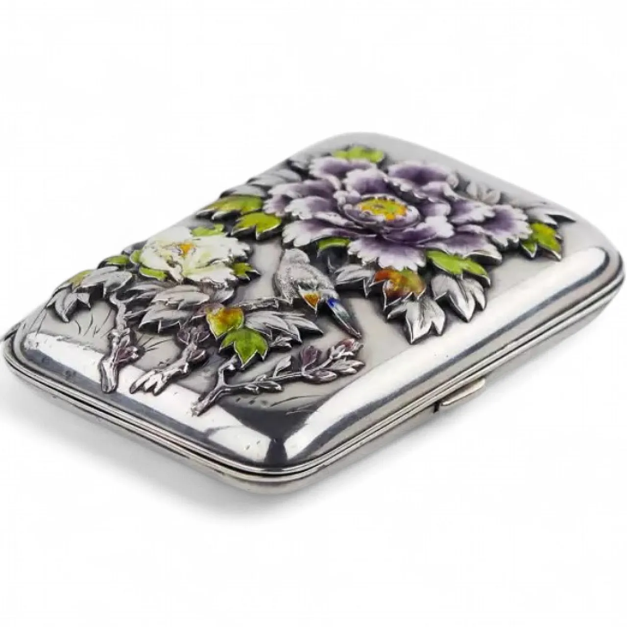 Rectangular silver cigarette case with softly corners, 20th century 8