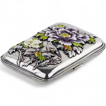 Rectangular silver cigarette case with softly corners, 20th century