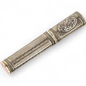 Silver case with gold appliqué, late 19th century