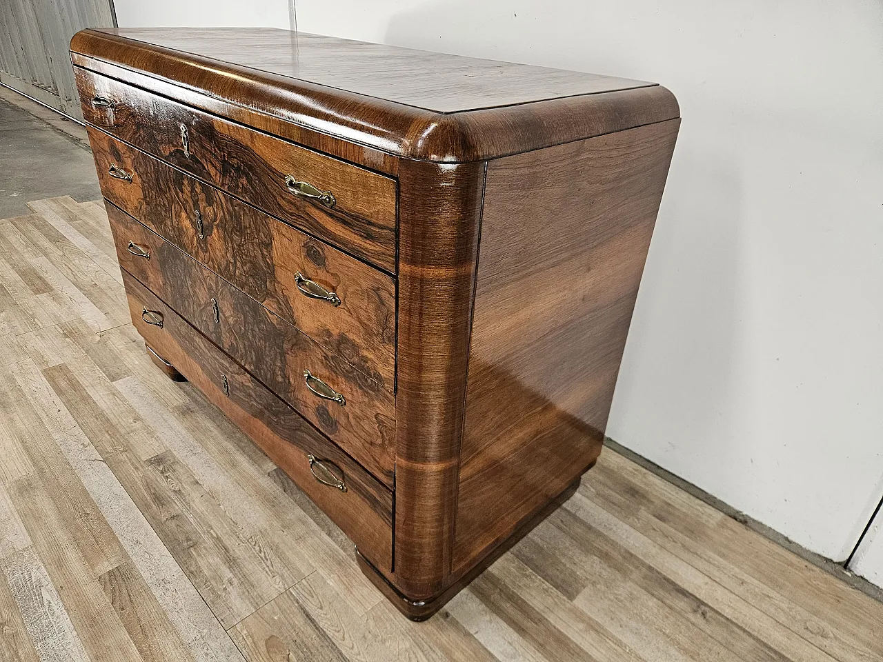 Comò Art Decò anni '40 in noce 2