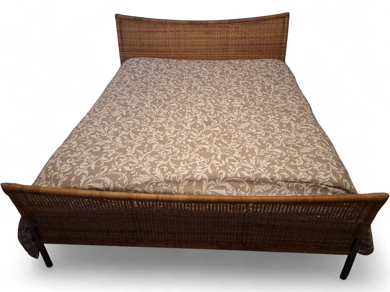 Double bed in iron and wicker, 1980s 9