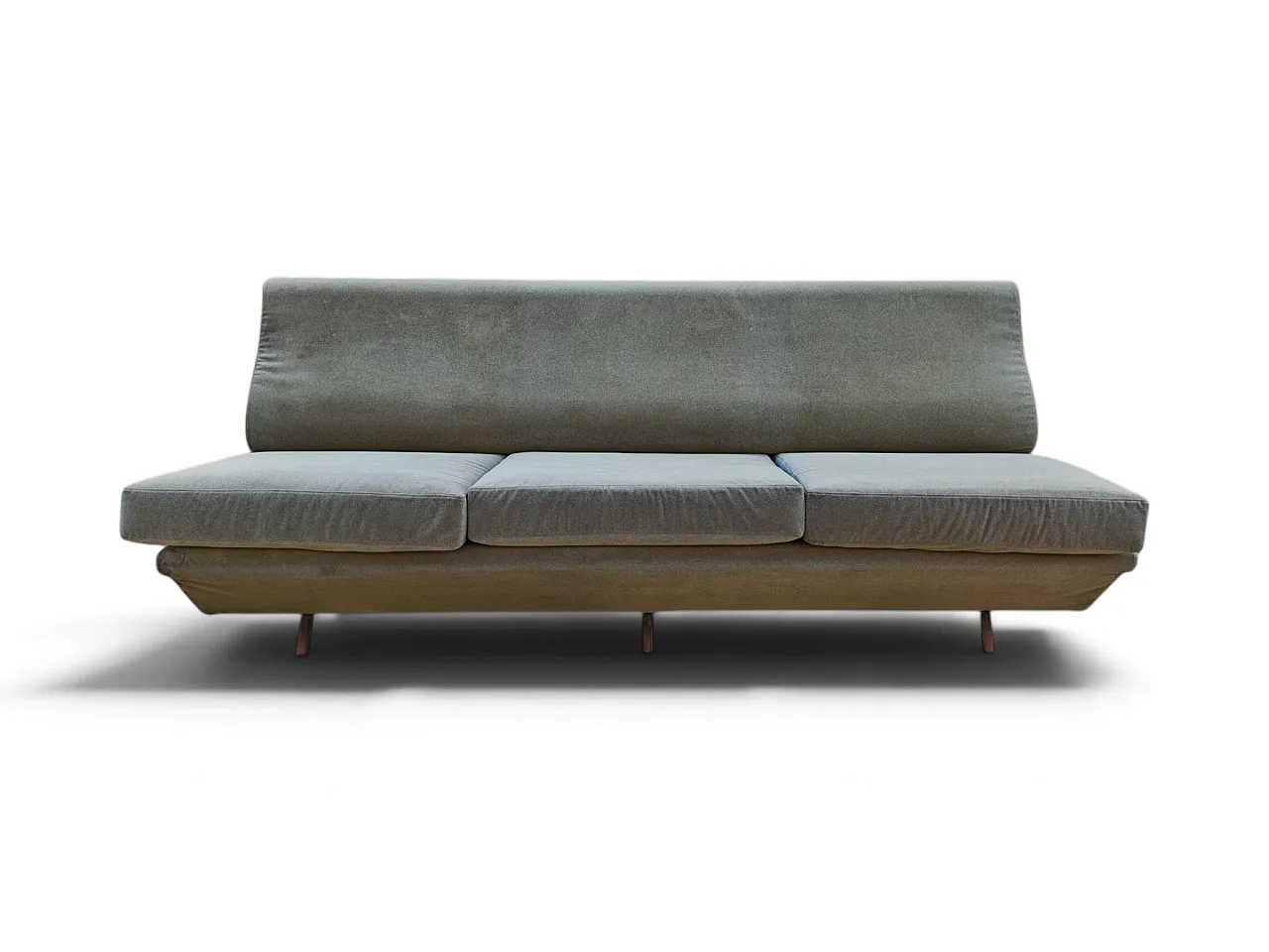 Sage green fabric sofa bed Marco Zanuso style, 50s 1