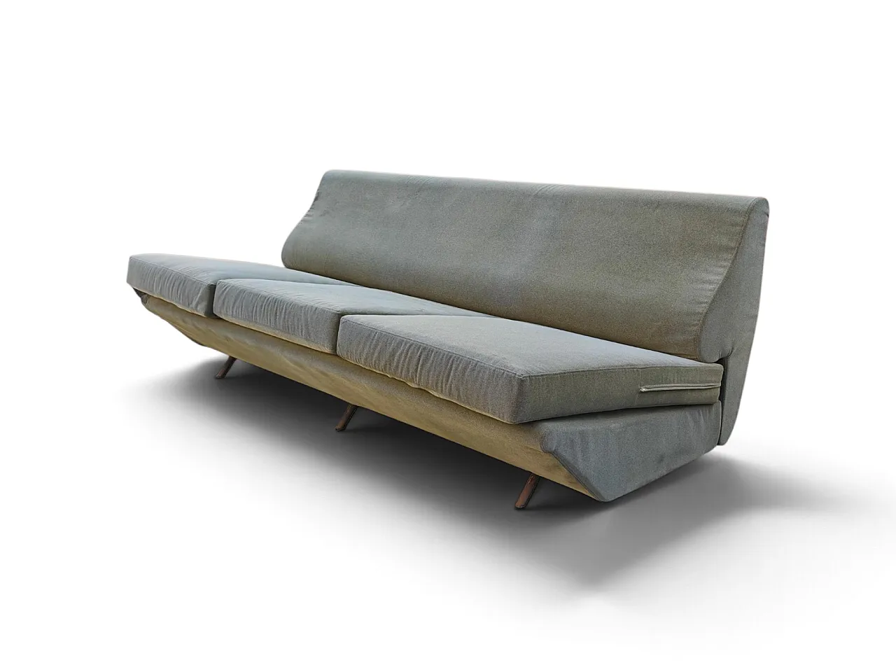 Sage green fabric sofa bed Marco Zanuso style, 50s 2
