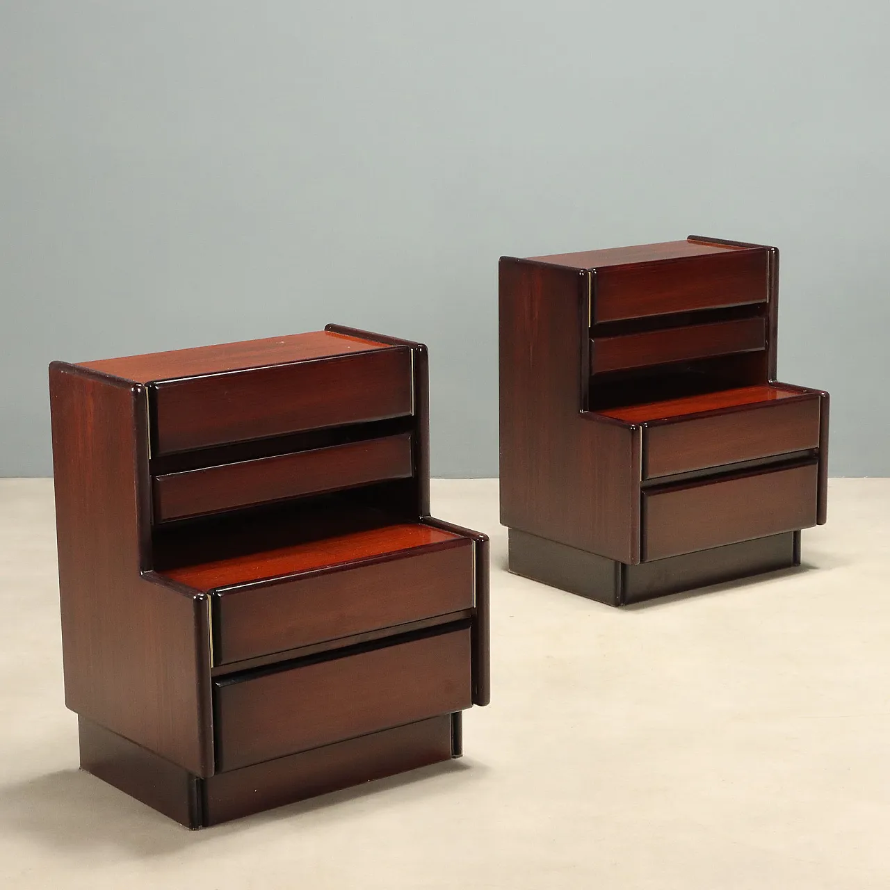 Pair of nightstands in wood, 1970s 1
