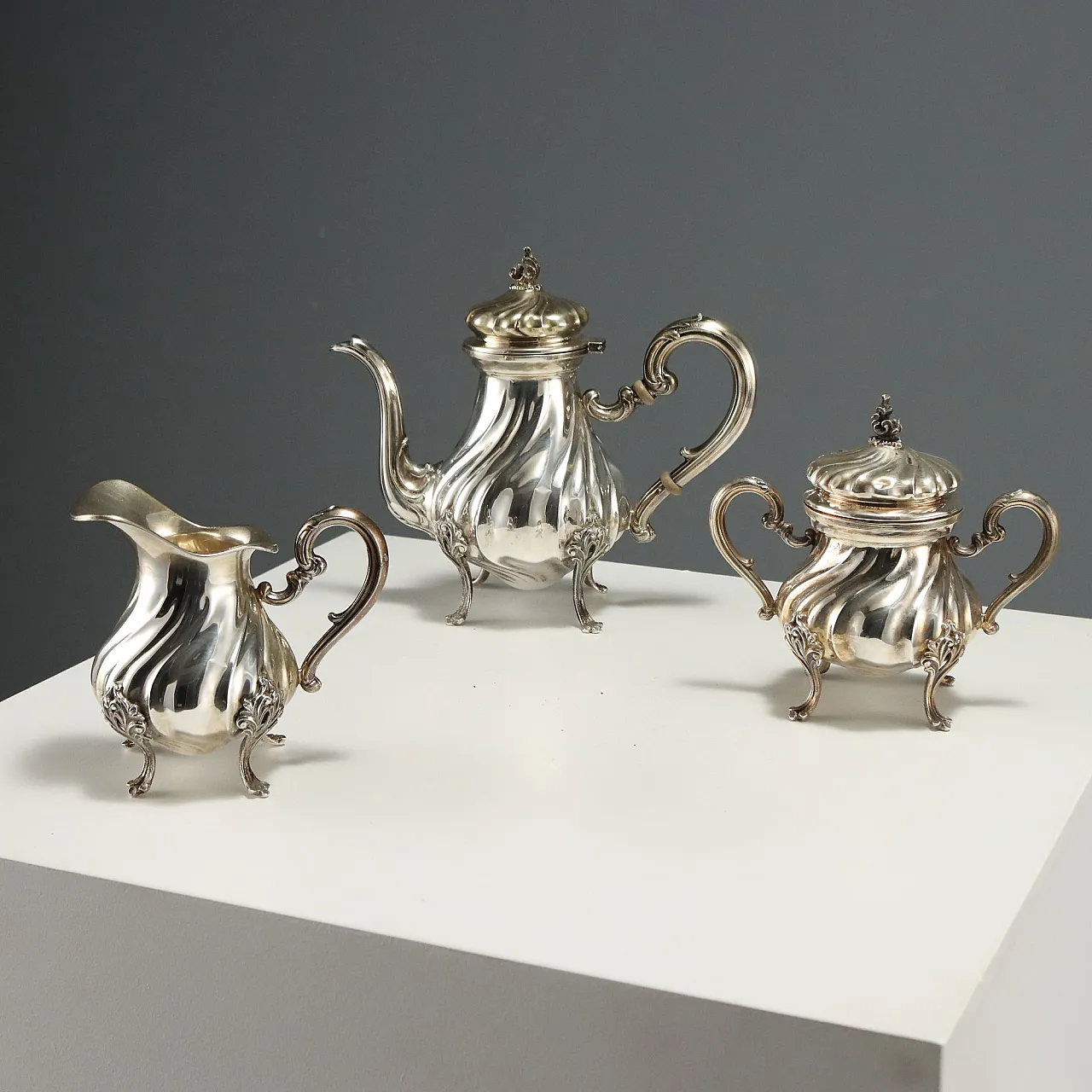 Enrico Goretta Alessandria silver coffee service, 20th century 1