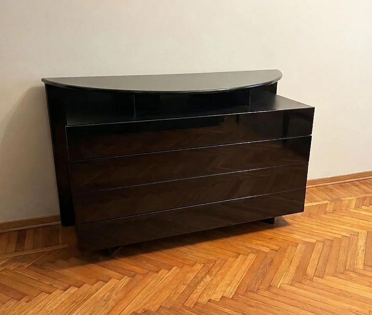 Black Chest of drawers by Afra e Tobia Scarpa for Molteni, 1980s 3