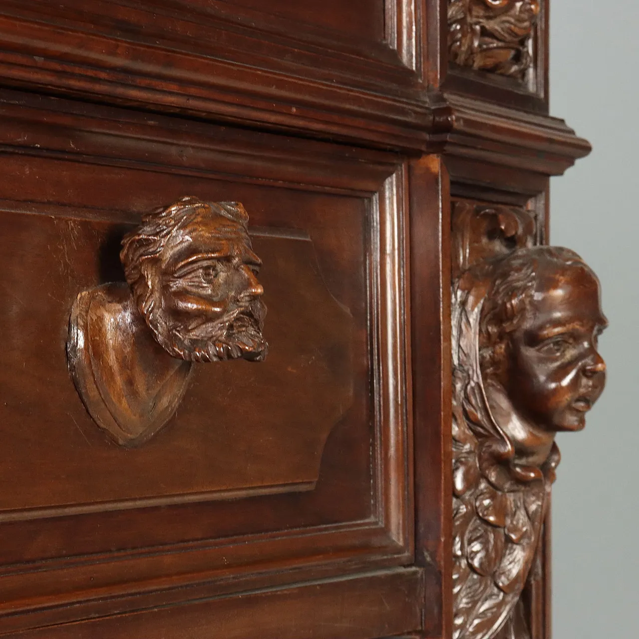 Baroque style chest of drawers in walnut, 20th century 8
