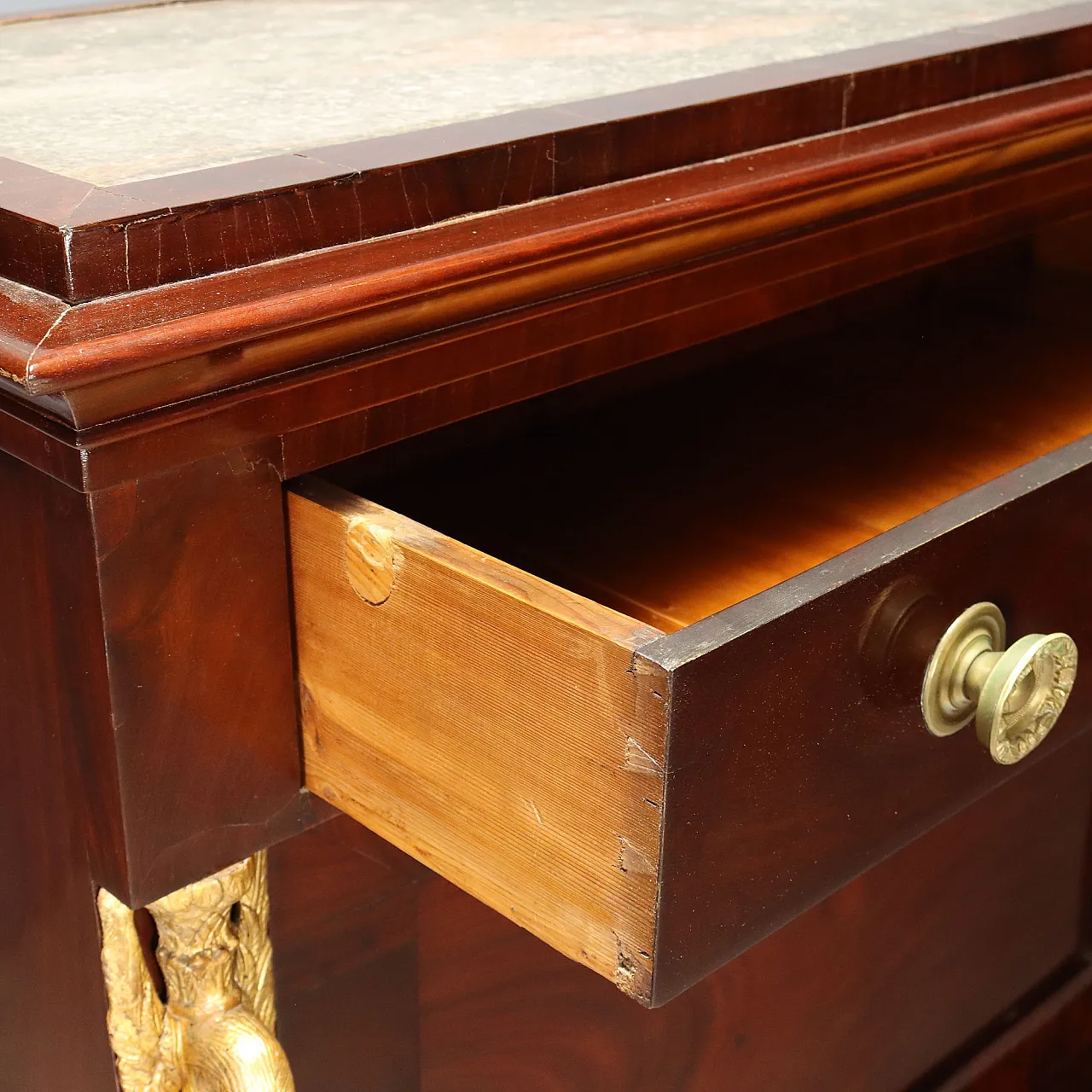 Secretaire in mahogany and mahogany feather, 19th century 9