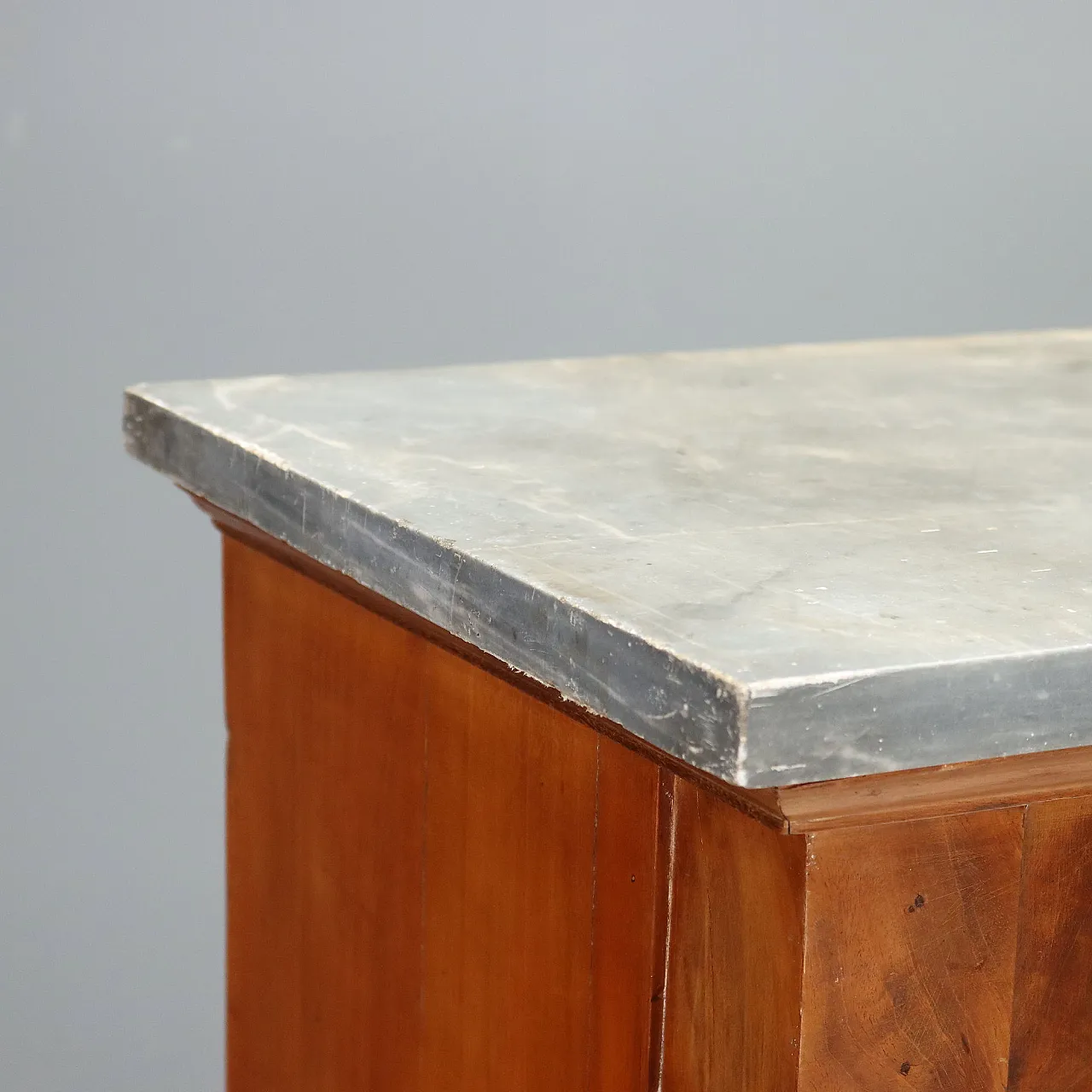 Secretaire Napoleone III in mogano con marmo grigio, '800 6