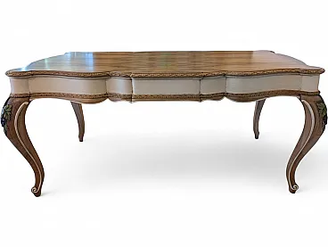 Walnut dining table with carved grape detail, 30s