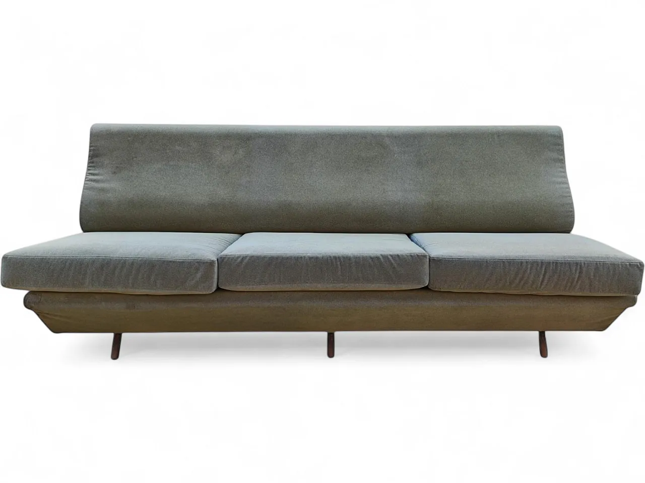 Sage green fabric sofa bed Marco Zanuso style, 50s 8