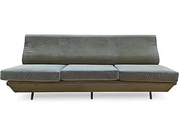 Sage green fabric sofa bed Marco Zanuso style, 50s