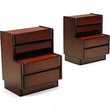Pair of nightstands in wood, 1970s