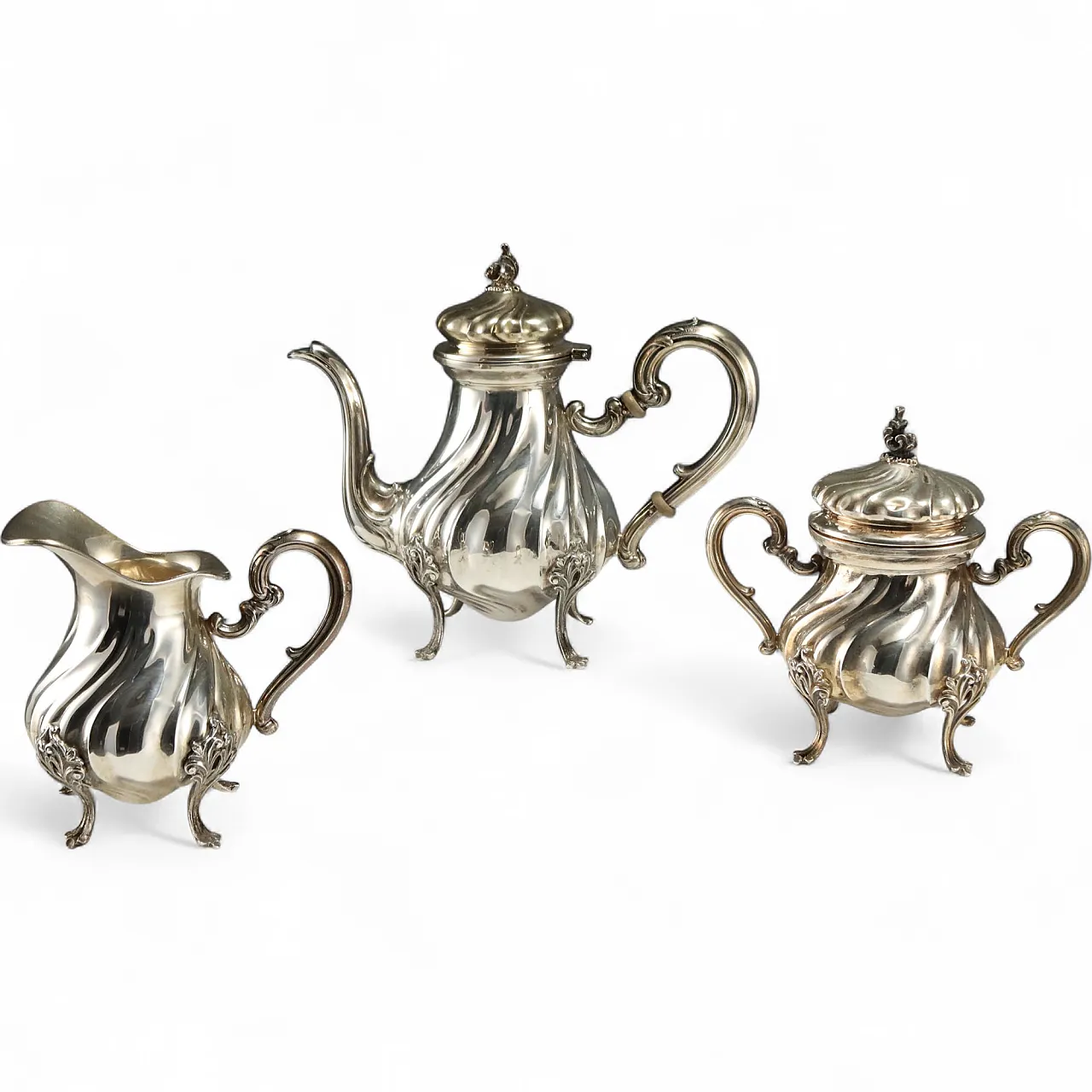 Enrico Goretta Alessandria silver coffee service, 20th century 8