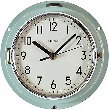 Vintage Blue Citizen Ships Wall Clock, 1970s