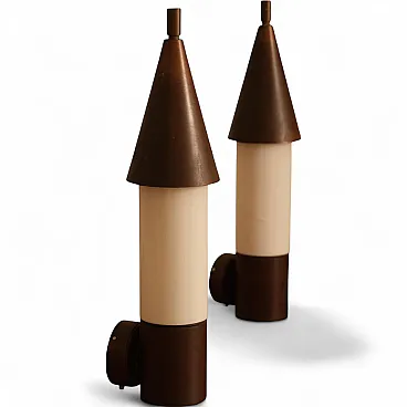 Pair of wall sconces, 1970s