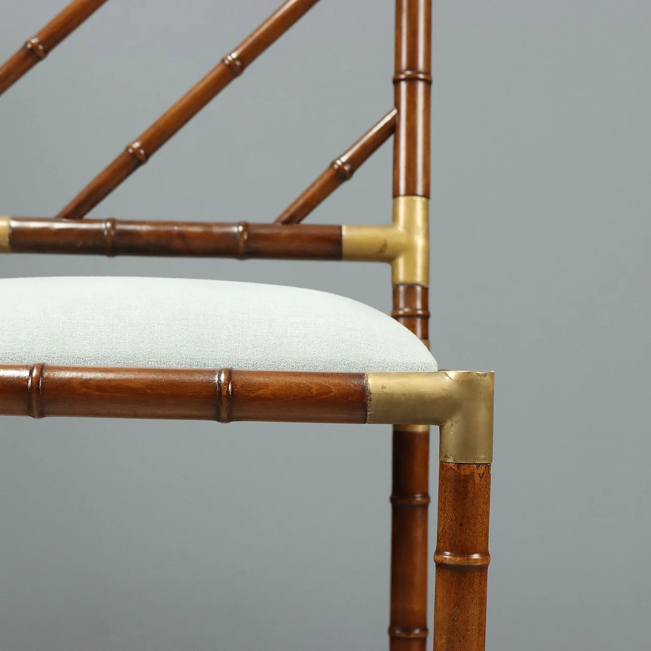 4 Bamboo-effect wooden chairs, mid-20th century 5