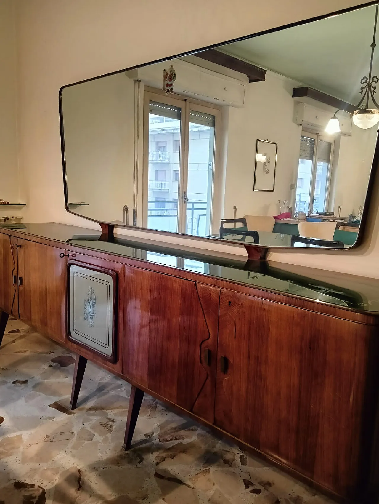 Credenza con specchio di Vittorio Dassi, anni '50 1