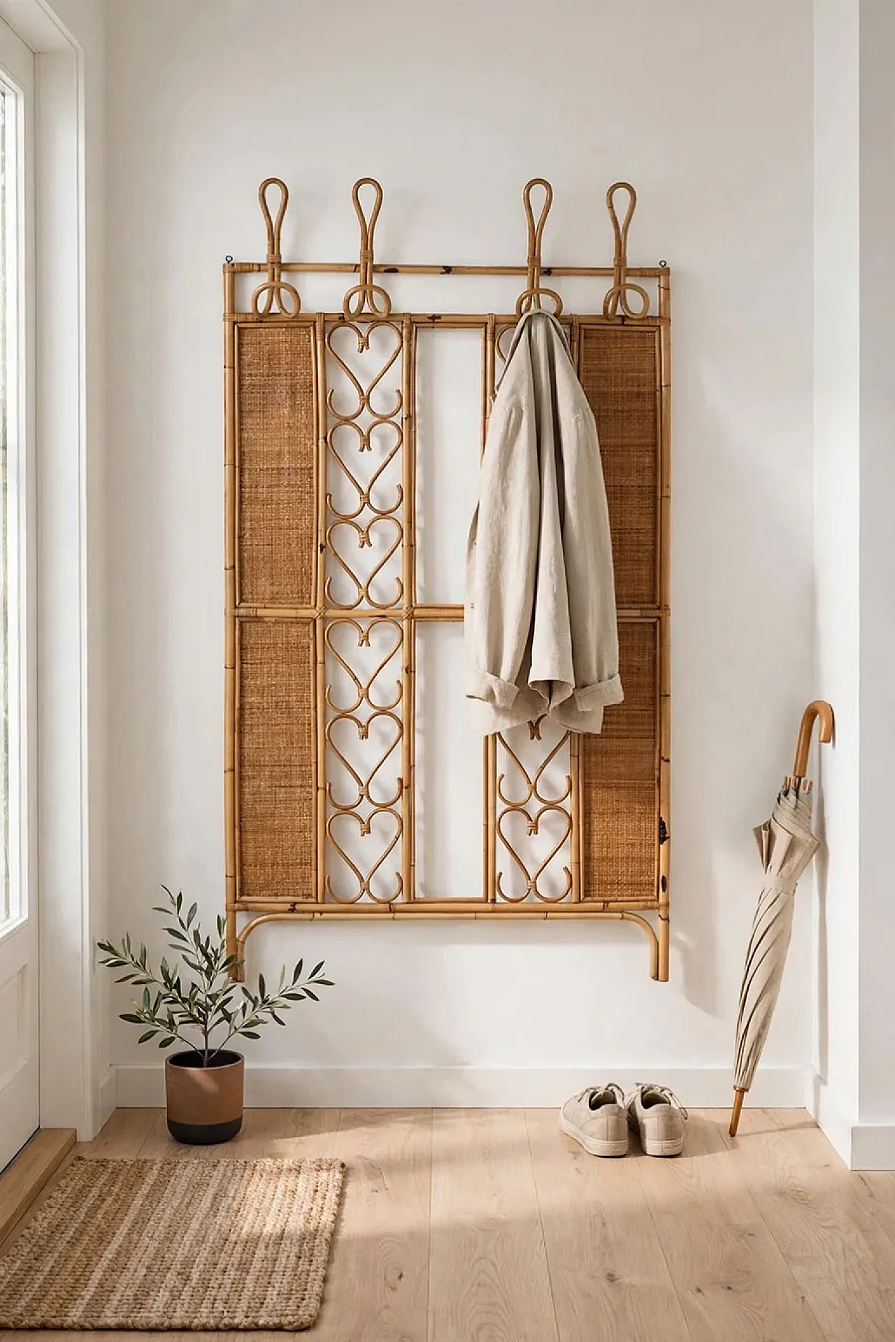 Bamboo coat rack, 1960s 1