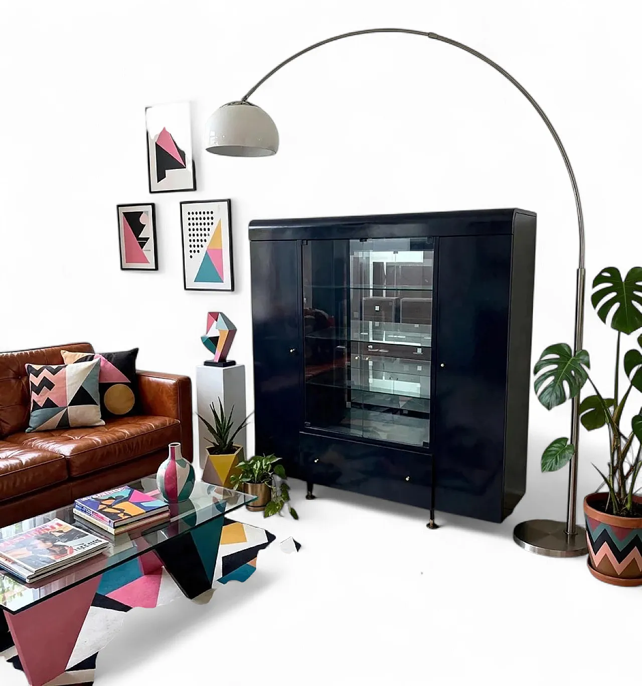 Showcase with drawer bar, 1980s 2
