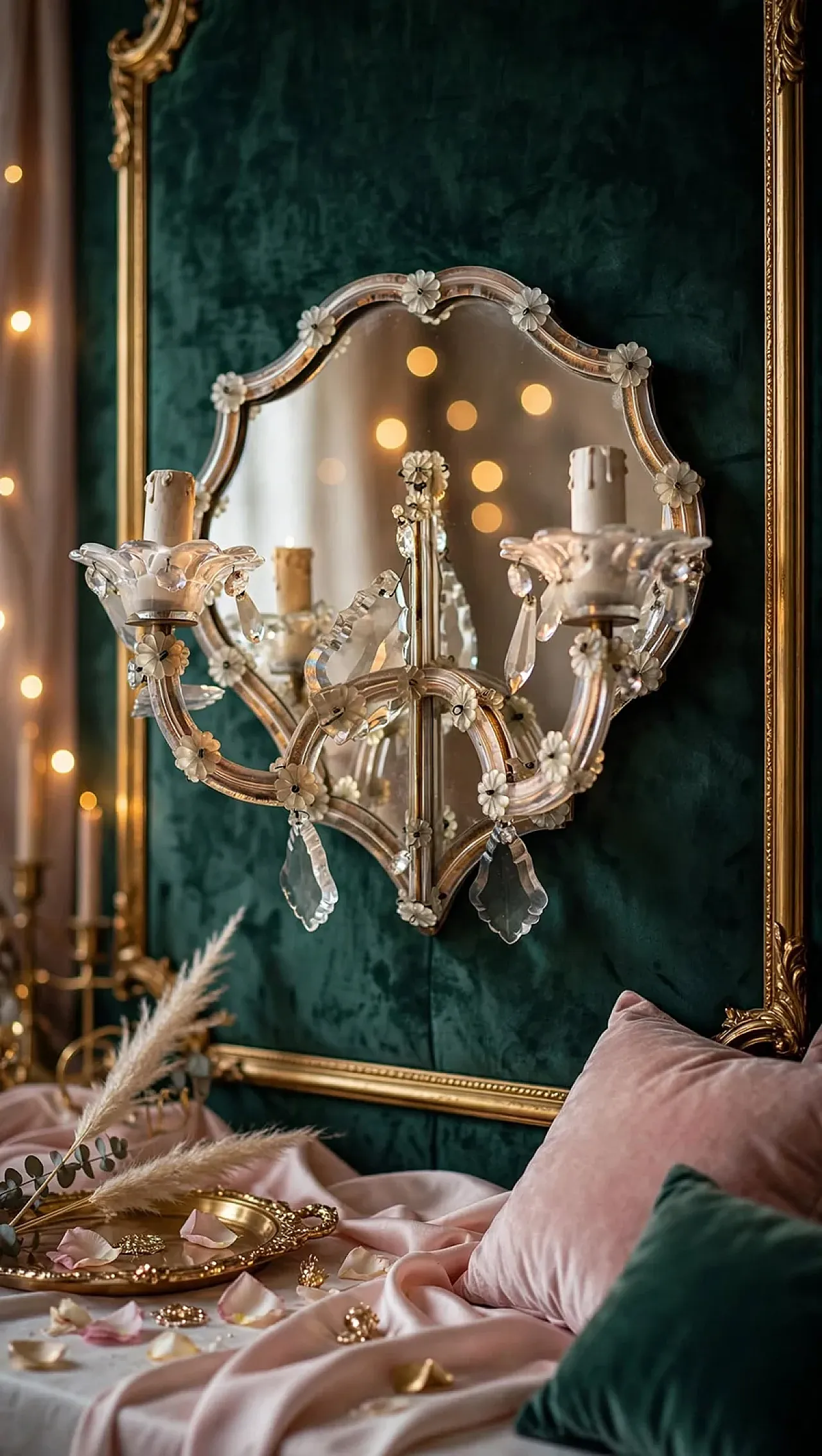 Liberty Murano glass wall sconce with two light points, '900 1