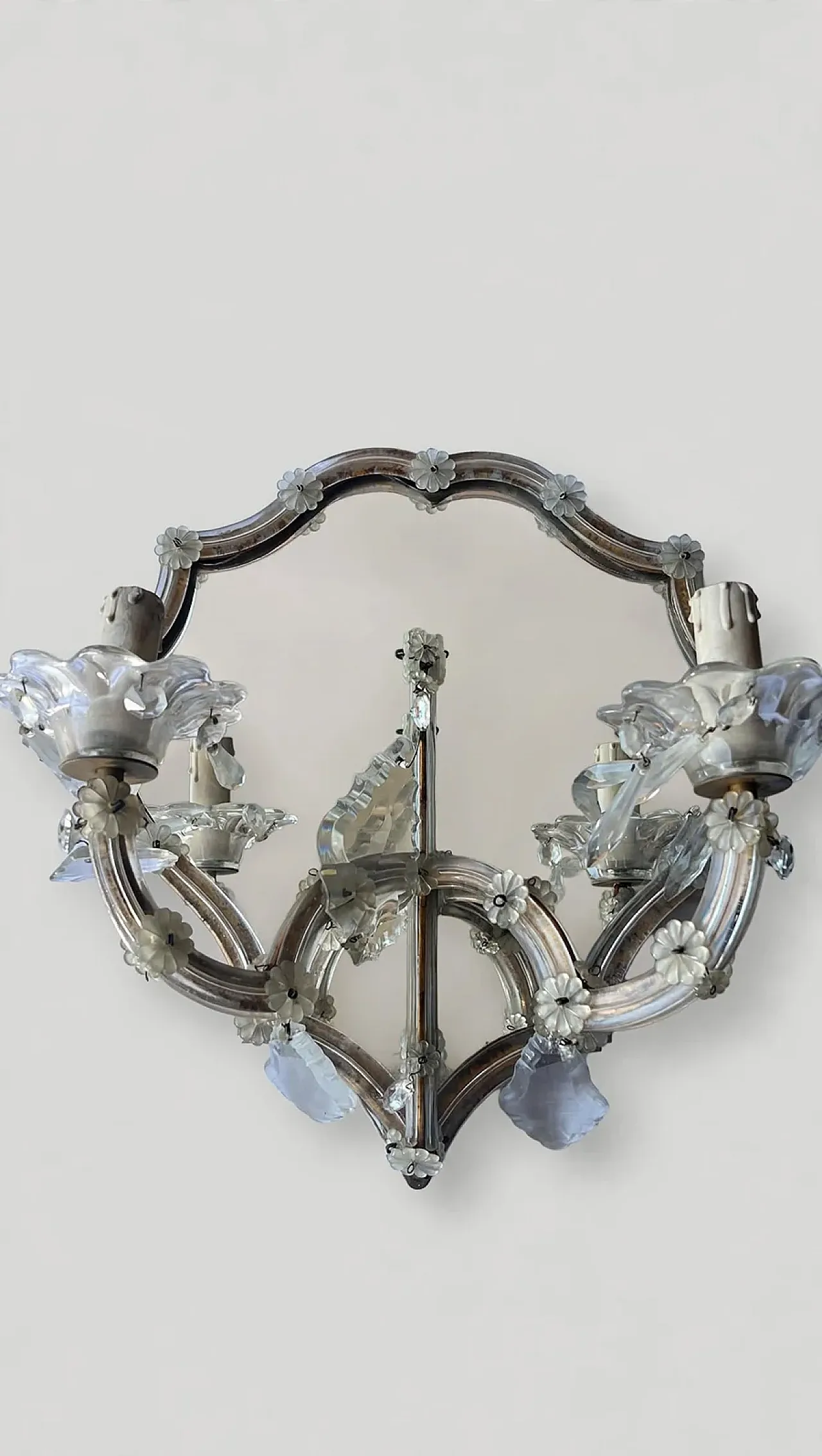 Liberty Murano glass wall sconce with two light points, '900 2