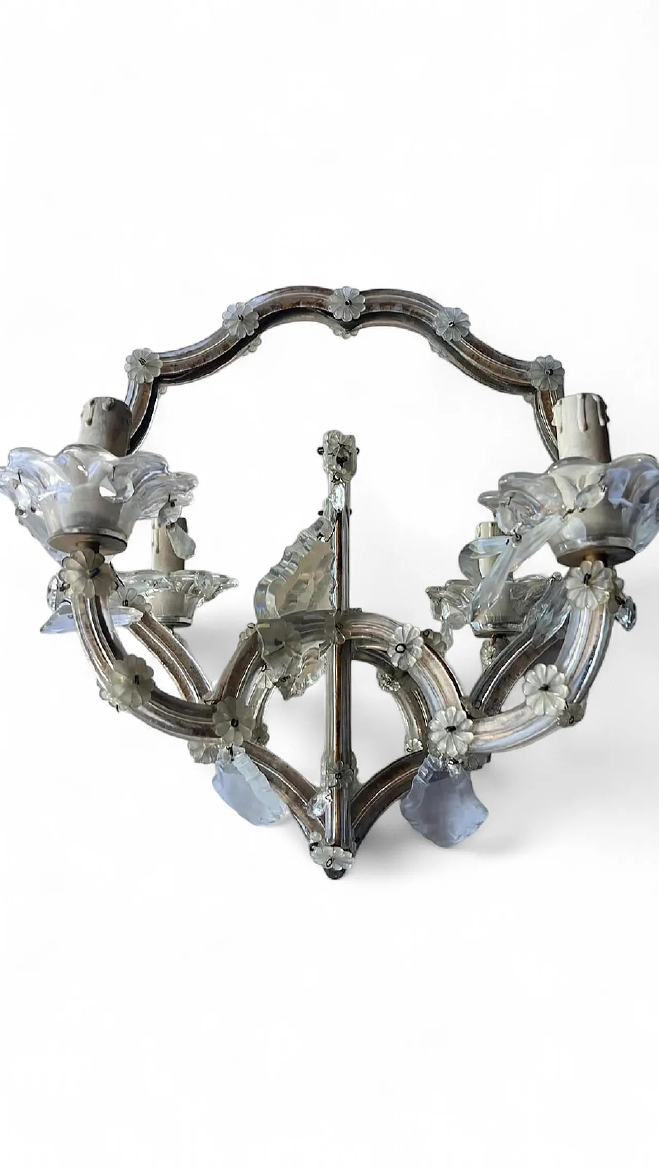 Liberty Murano glass wall sconce with two light points, '900 3