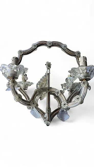 Liberty Murano glass wall sconce with two light points, '900