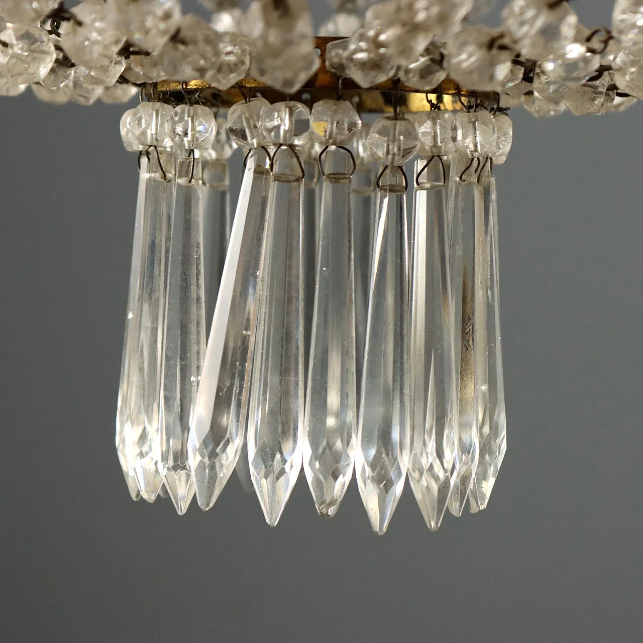 Gold metal hot air balloon chandelier, early 20th century 7