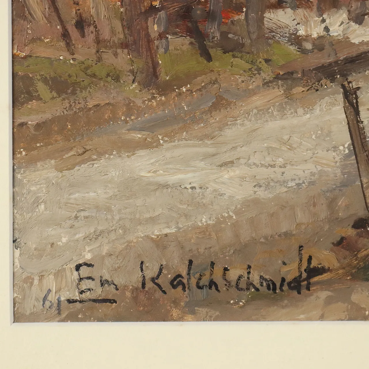 Painting by Emilio Kalchschmidt, oil on canvas, 20th century 9
