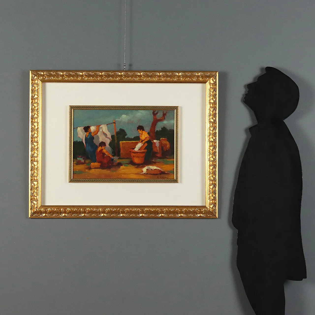Painting by Renato Natali, oil on hardboard, 20th century 2