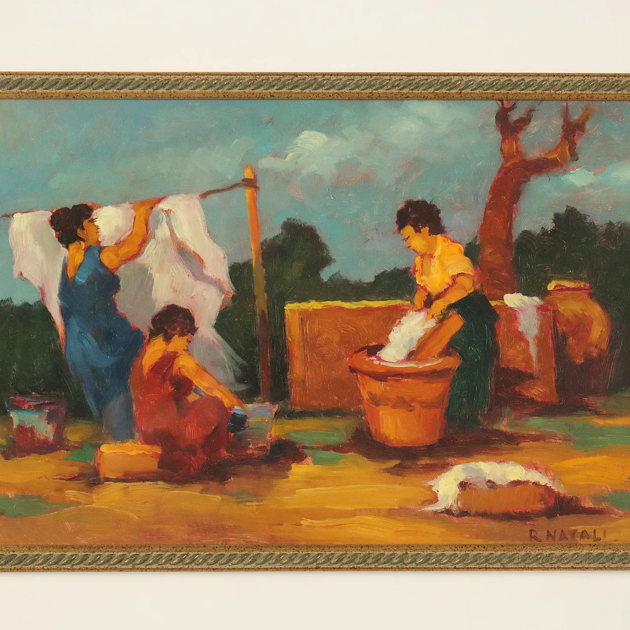 Painting by Renato Natali, oil on hardboard, 20th century 3