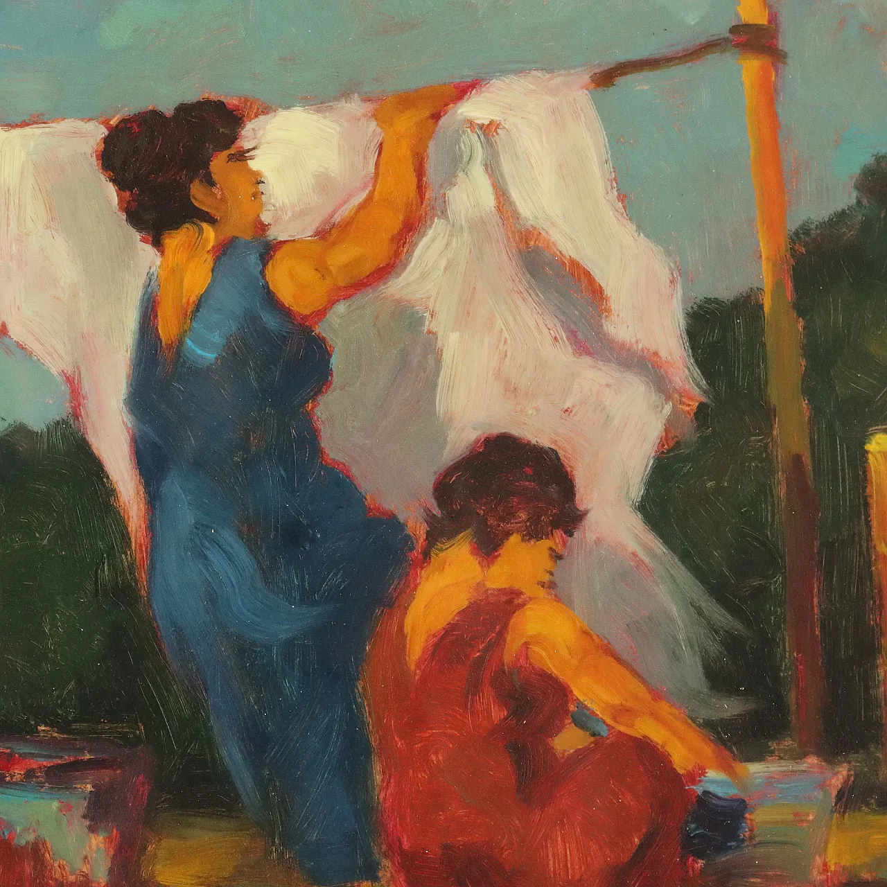 Painting by Renato Natali, oil on hardboard, 20th century 5