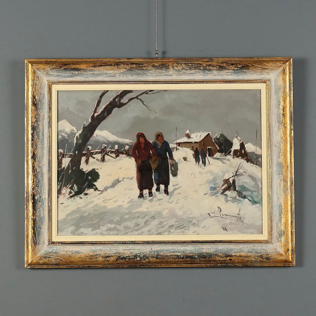 Painting by Willy Clemente, oil on canvas, 20th century 1