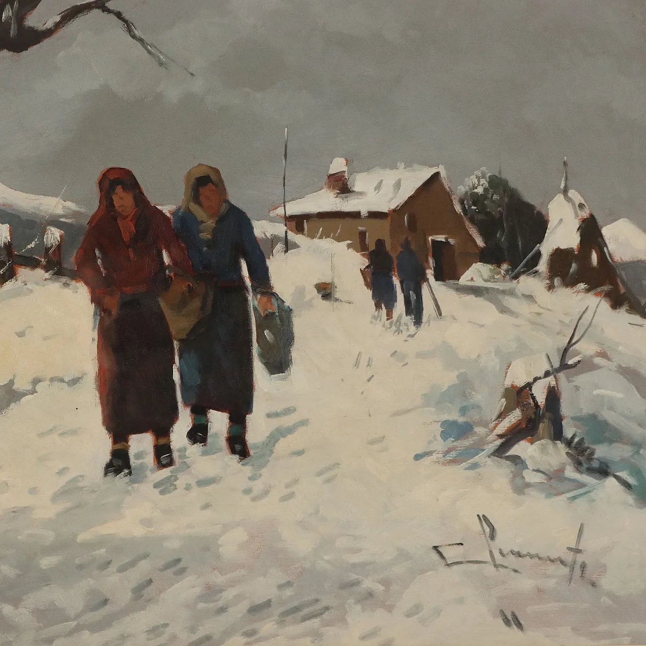 Painting by Willy Clemente, oil on canvas, 20th century 3