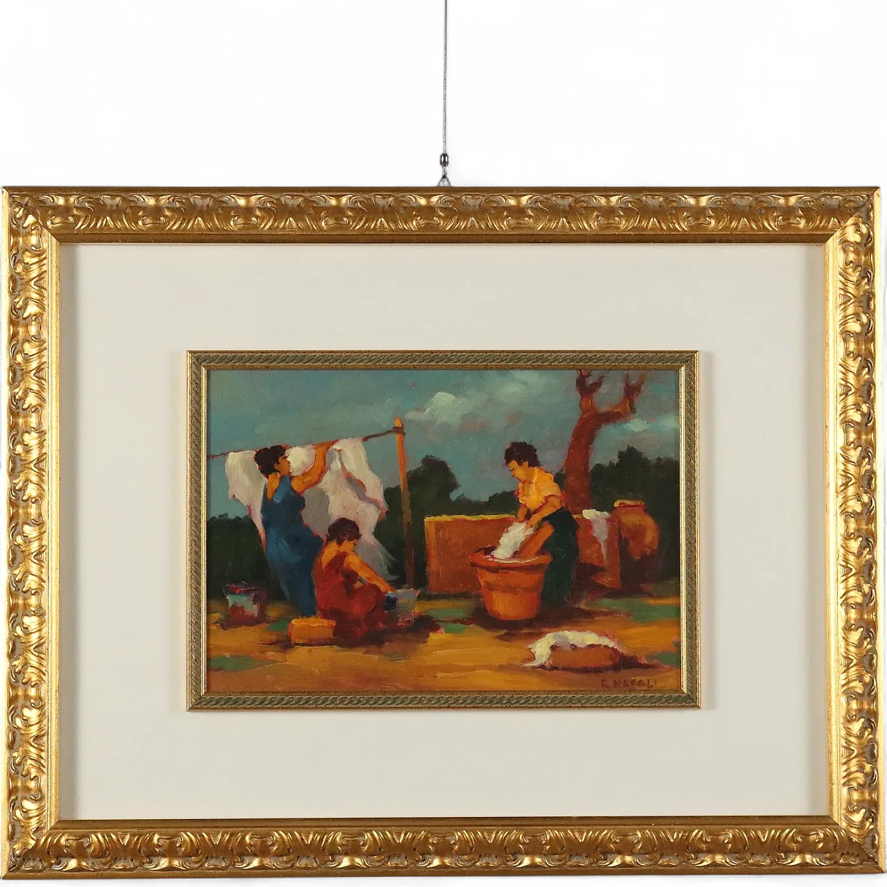Painting by Renato Natali, oil on hardboard, 20th century 11