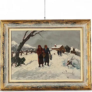 Painting by Willy Clemente, oil on canvas, 20th century