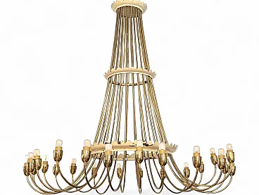 Golden brass waterfall chandelier, early 20th century