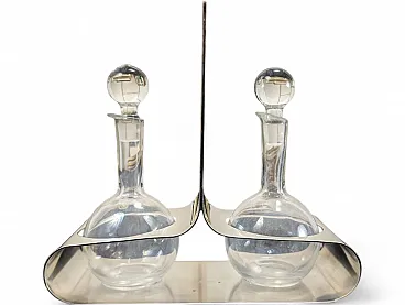 Made in Italy, steel and glass oil and vinegar set - Sabattini