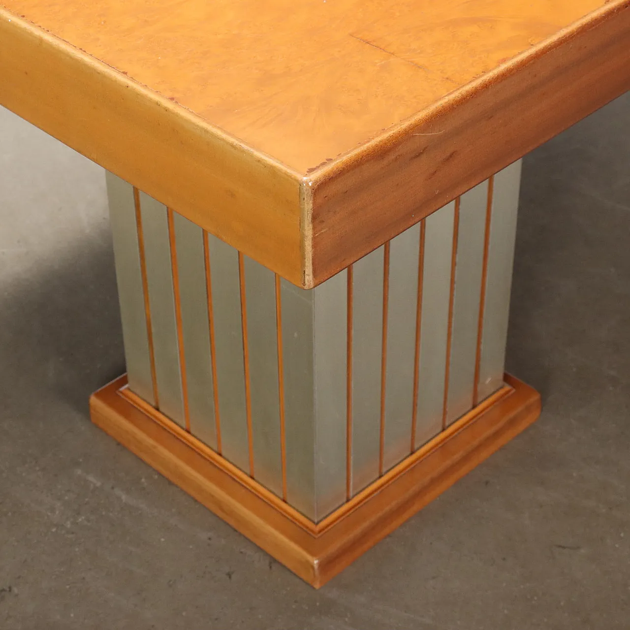 Mahogany veneer and aluminium table, late 20th century 5