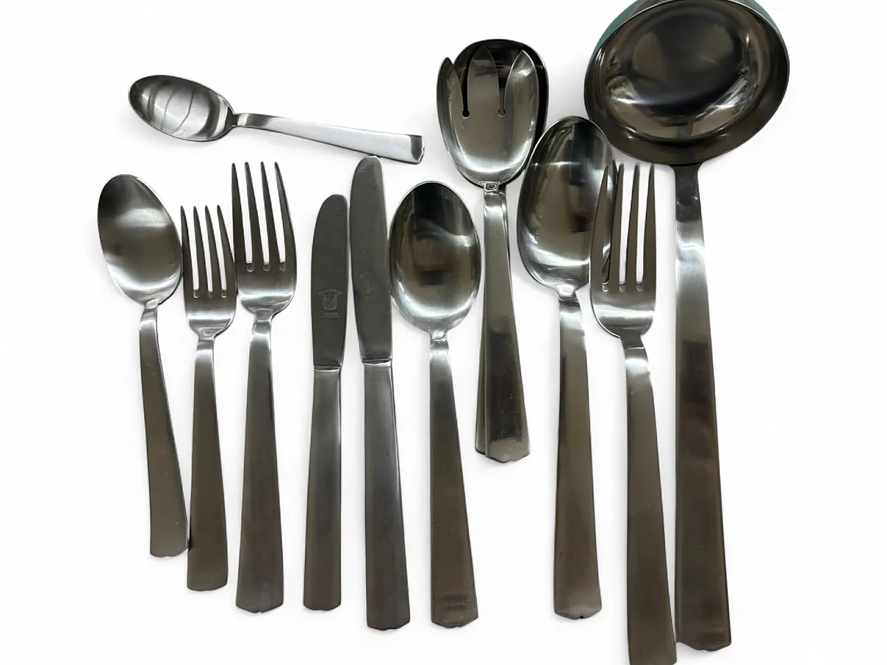Mod. 5000 cutlery set by F.lli Calderoni in stainless steel, 1980s 7
