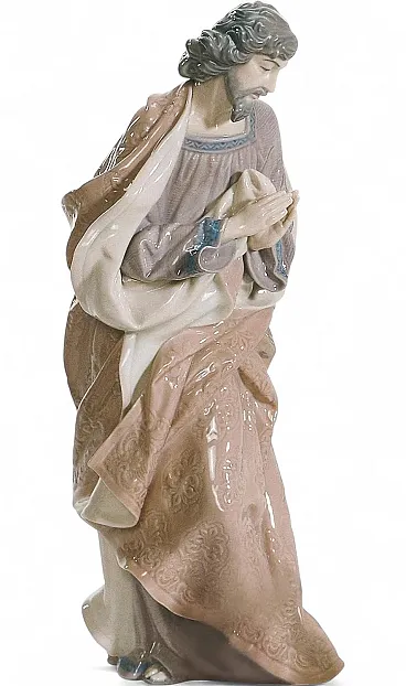 Saint Joseph nativity sculpture in porcelain, 1980s