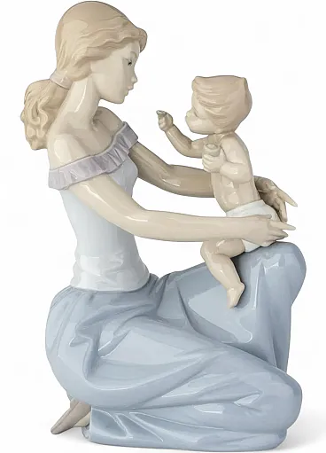 Mother with child, porcelain sculpture, 1980s